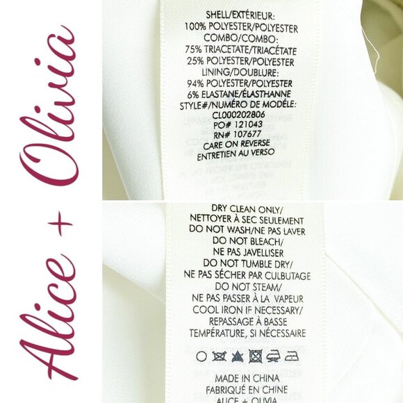 NWT ALICE + OLIVIA Bebe White Shawl Collar Split Leg Sleeveless Jumpsuit Size 12 - Picture 12 of 14